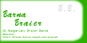 barna braier business card